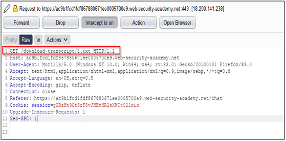 Change the endpoint path 3.txt to 1.txt and forward it.