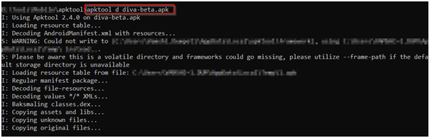 Output of apktool