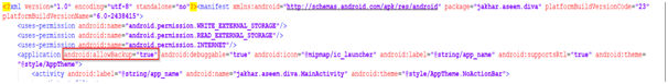android allowBackup true
