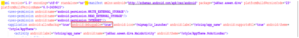 android debuggable true