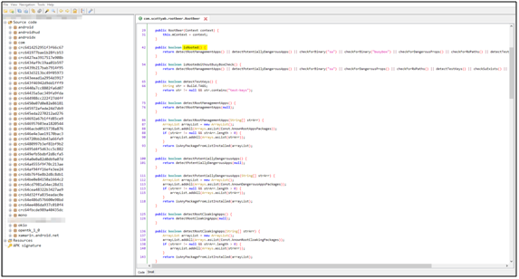 Root detection implemented in code