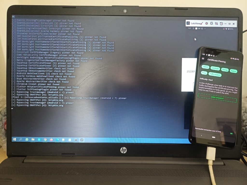 Successfully SSL Pinning Bypass